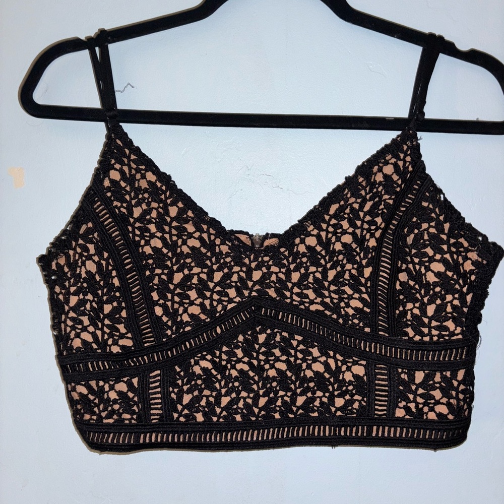 PacSun Black Lace Bustier Crop Top